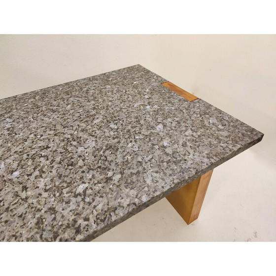 Image 1 of Vintage-Konsole Valmarana aus Eschenholz und Granit von Carlo Scarpa für Simon, Italien 1972er