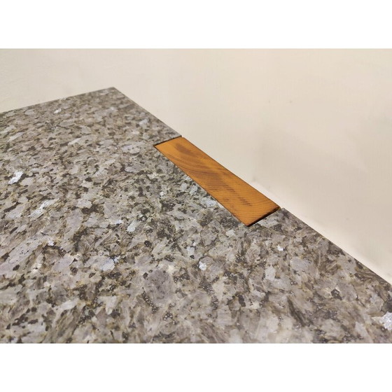 Image 1 of Vintage-Konsole Valmarana aus Eschenholz und Granit von Carlo Scarpa für Simon, Italien 1972er