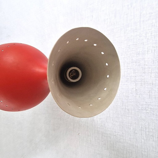 Vintage-Wandleuchte aus organischem, perforiertem Metall, 1950