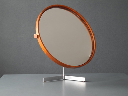 60S Original Teakholz Tisch Spiegel Vanity Mirror of Luxury Vittsjö Schweden | Design Uno & Östen Kristiansson