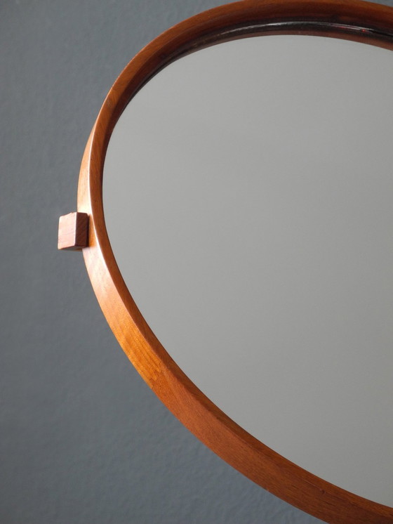 Image 1 of 60S Original Teakholz Tisch Spiegel Vanity Mirror of Luxury Vittsjö Schweden | Design Uno & Östen Kristiansson