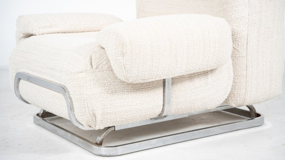 Image 1 of Mid-Century Modernes Sesselpaar, Chrom und Boucle-Stoff