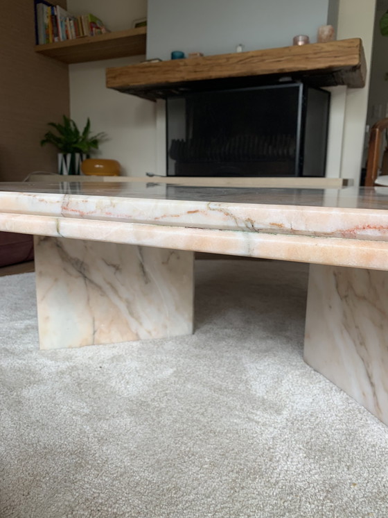 Image 1 of Vintage Italian Design Rosa Marmor Couchtisch