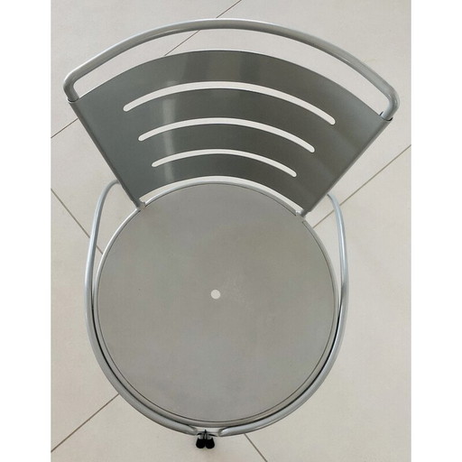 Ein Paar Vintage-Gartenstühle aus Draht und Stahlblech von Jean-Michel Wilmotte für Tebong, Frankreich 1987