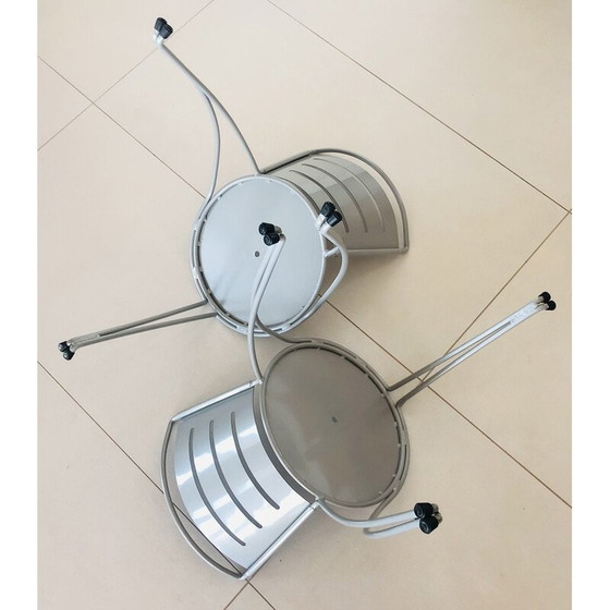 Image 1 of Ein Paar Vintage-Gartenstühle aus Draht und Stahlblech von Jean-Michel Wilmotte für Tebong, Frankreich 1987