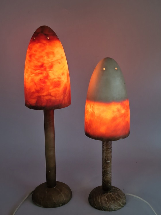 Image 1 of Paar Pilzlampen aus Alabaster