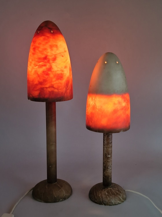 Image 1 of Paar Pilzlampen aus Alabaster