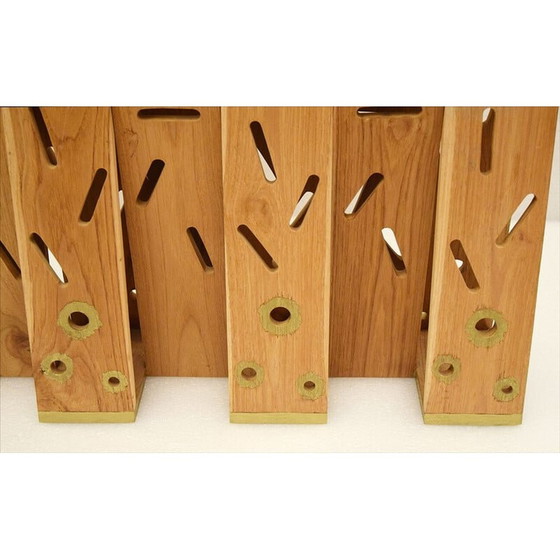 Image 1 of Vintage-Konsole "Goldene Augen" aus exotischem Holz, Harz und Messing, 1990er Jahre