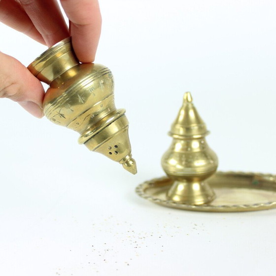 Image 1 of Salz- und Pfefferstreuer aus Messing, 1970er Jahre