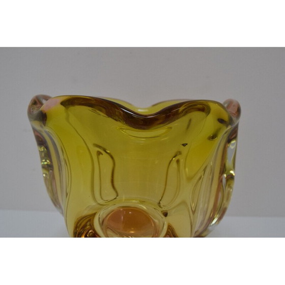 Image 1 of Vintage Kunstglasschale von Josef Hospodka für Glasswork Chribska, Tschechoslowakei 1960er Jahre