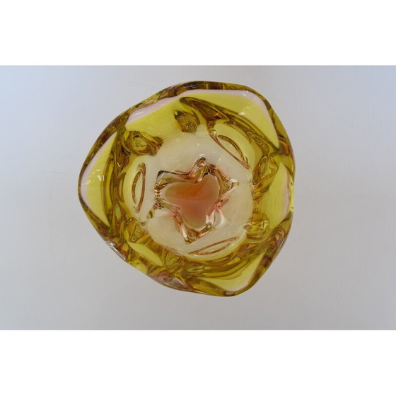 Image 1 of Vintage Kunstglasschale von Josef Hospodka für Glasswork Chribska, Tschechoslowakei 1960er Jahre