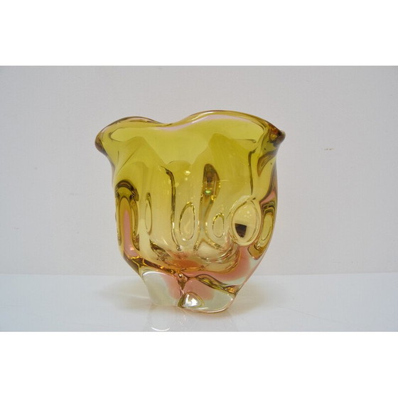 Image 1 of Vintage Kunstglasschale von Josef Hospodka für Glasswork Chribska, Tschechoslowakei 1960er Jahre