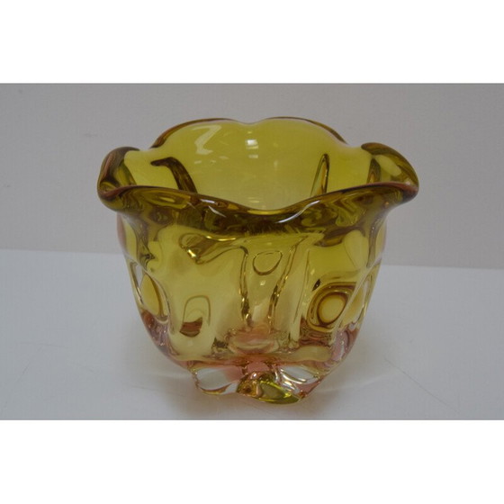 Image 1 of Vintage Kunstglasschale von Josef Hospodka für Glasswork Chribska, Tschechoslowakei 1960er Jahre