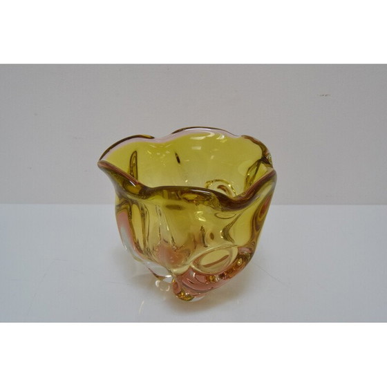 Image 1 of Vintage Kunstglasschale von Josef Hospodka für Glasswork Chribska, Tschechoslowakei 1960er Jahre