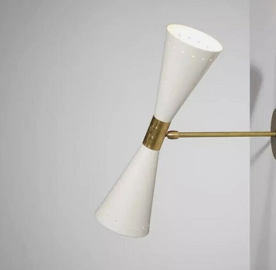 Image 1 of Paar Wandleuchte Flutte Elfenbeinweiß