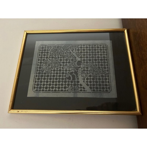 Image 1 of Satz von 3 alten "geschnittenen Papiervögeln", 1970