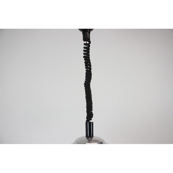 Image 1 of Mid Century verstellbare Pendelleuchte aus Glas und Metall, Tschechoslowakei 1970er Jahre