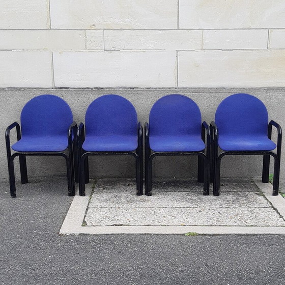 Image 1 of Vintage-Sessel Orsay mit elektrisch blauem Stoffbezug von Gae Aulenti für Knoll
