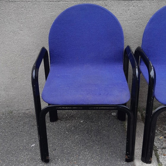 Image 1 of Vintage-Sessel Orsay mit elektrisch blauem Stoffbezug von Gae Aulenti für Knoll