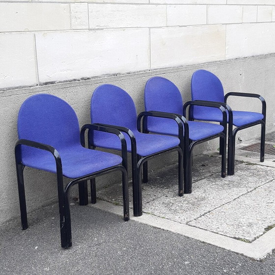 Image 1 of Vintage-Sessel Orsay mit elektrisch blauem Stoffbezug von Gae Aulenti für Knoll