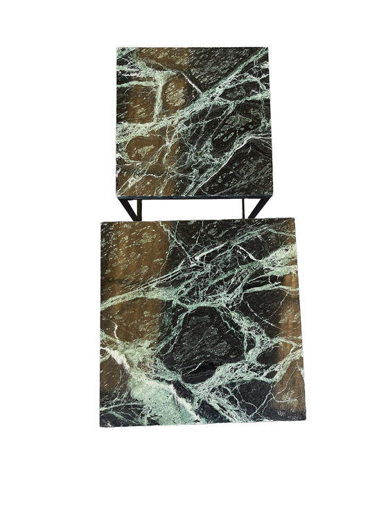 Image 1 of Vintage Beistelltisch Set aus Marmor Naturstein