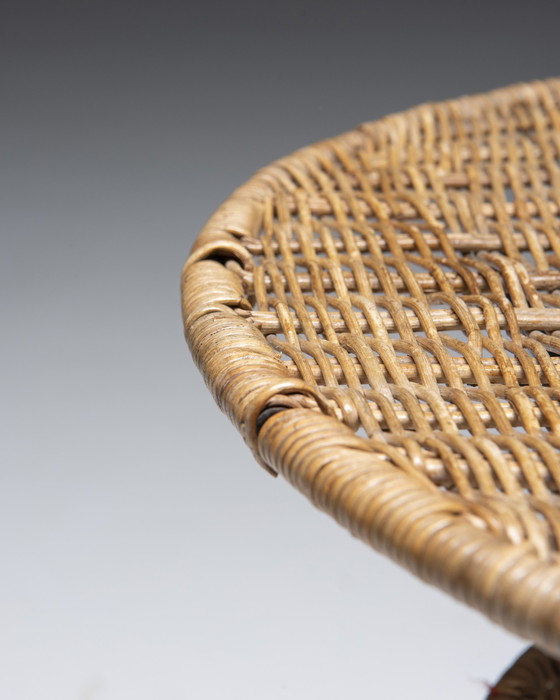 Image 1 of Mid-Century Beistelltisch aus Korbgeflecht, Attr. Bonacina, Italien, 1950er Jahre