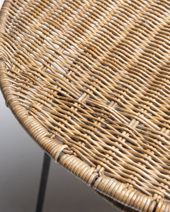 Image 1 of Mid-Century Beistelltisch aus Korbgeflecht, Attr. Bonacina, Italien, 1950er Jahre