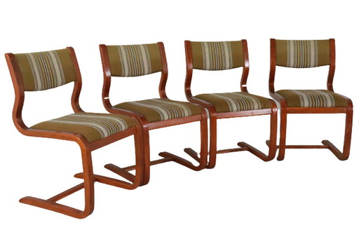 4x Vintage Esszimmerstühle 'Lügde' aus den 1970er Jahren