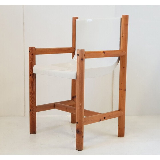 Image 1 of Vintage-Stuhl aus Holz und Stoff, Italien 1980