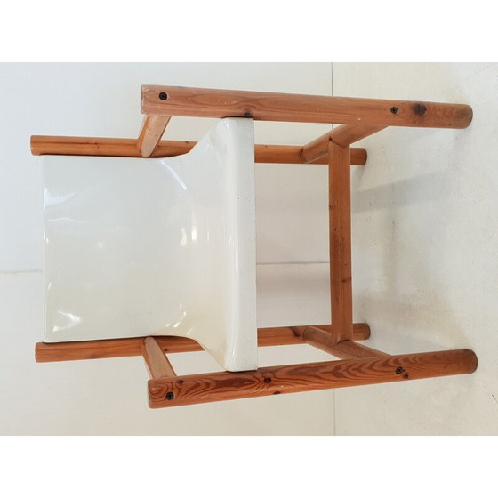 Image 1 of Vintage-Stuhl aus Holz und Stoff, Italien 1980