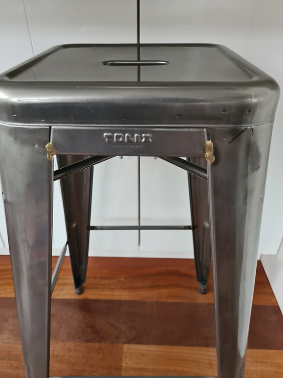 Image 1 of Tolix Barhocker lackiert Metall glänzend lackiert 75 cm hoch