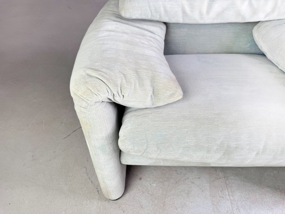 Image 1 of Original Cassina Maralunga Sessel Vico Magistretti Stoff Türkis