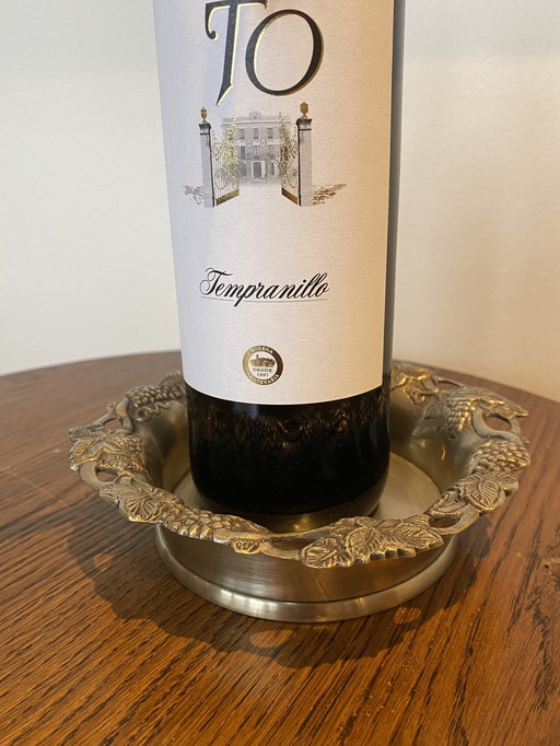 Versilberter Wein-/Champagnerflaschenhalter/Untersetzer im Vintage-Stil