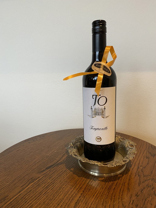 Versilberter Wein-/Champagnerflaschenhalter/Untersetzer im Vintage-Stil