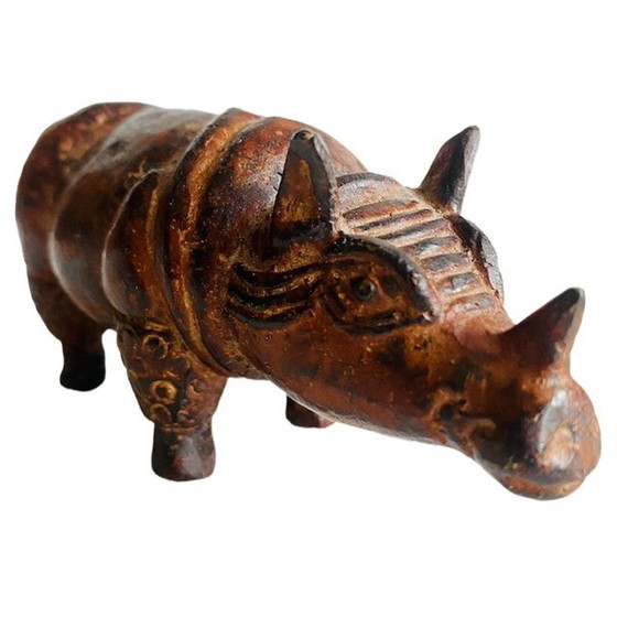 Image 1 of Vintage Bronze Rhinozeros Figur Bronze