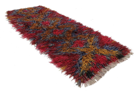 Image 1 of Designer Handgewebt Kelim Modern Und Pflanzen Natur Farbe - Kelim - 328 Cm - 119 Cm - Zottel Kelim