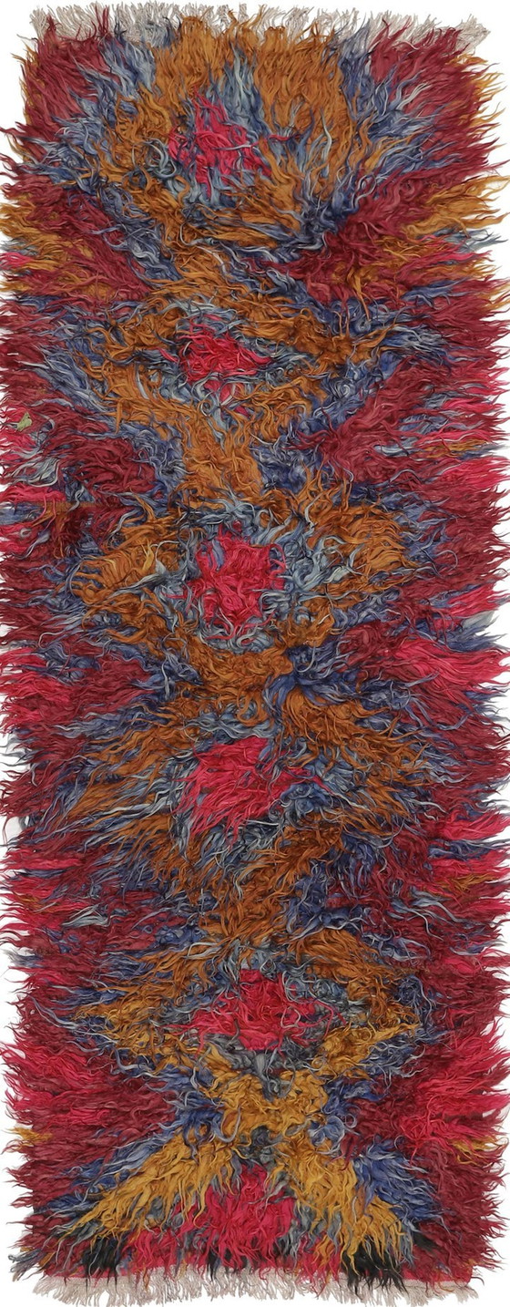 Image 1 of Designer Handgewebt Kelim Modern Und Pflanzen Natur Farbe - Kelim - 328 Cm - 119 Cm - Zottel Kelim