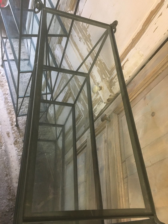 Image 1 of Ein Paar Vintage-Regale aus Schmiedeeisen und Glas, 1970-1980