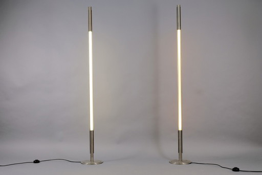 Industrielle Vintage Röhren Stehlampen, 2er Set