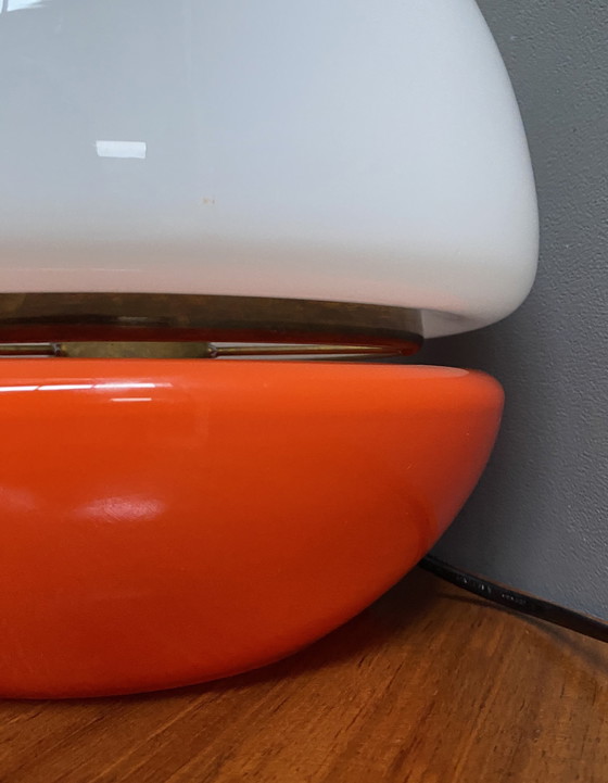 Image 1 of Orangefarbene und weiße Glastischlampe von Stepan Tabery für Prikon