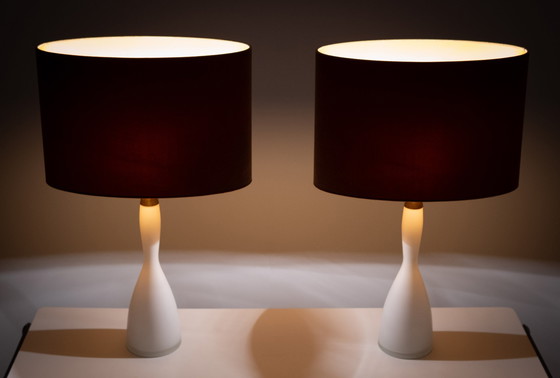 Image 1 of Kastrup Opalglas-Tischlampen Design von Jacob Bang, 1960er Jahre Dänemark