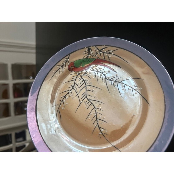 Image 1 of 7 Vintage-Porzellanteller mit Vogelmotiven, Japan