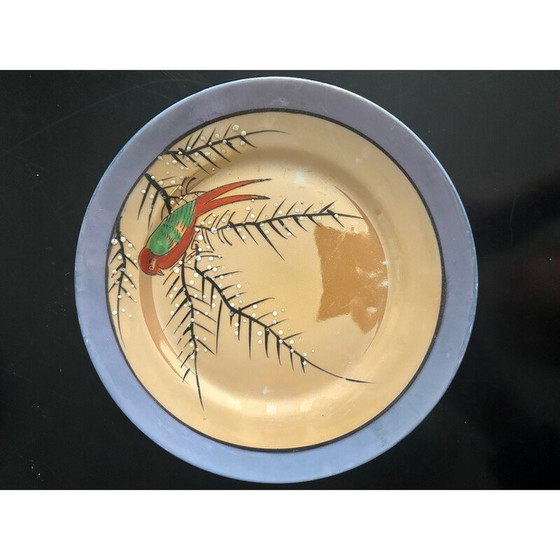 Image 1 of 7 Vintage-Porzellanteller mit Vogelmotiven, Japan