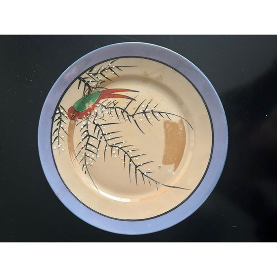 Image 1 of 7 Vintage-Porzellanteller mit Vogelmotiven, Japan