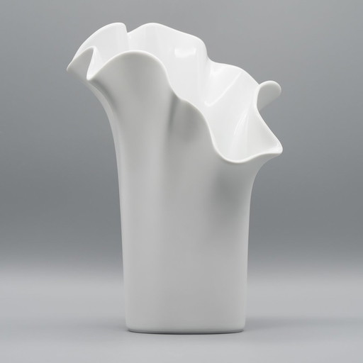 Rosenthal Studio-Line Fazzoletto Asym Vase Claus Josef Riedel Deutschland Porzellan