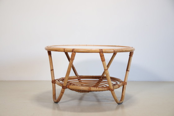 Image 1 of Runder Rohe Noordwolde Rattan-Couchtisch
