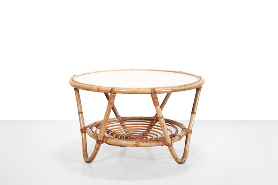 Image 1 of Runder Rohe Noordwolde Rattan-Couchtisch