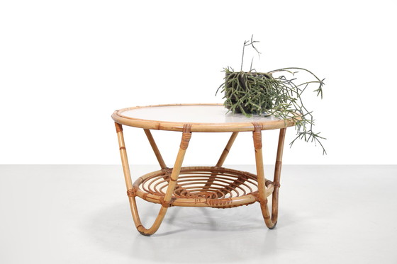 Image 1 of Runder Rohe Noordwolde Rattan-Couchtisch