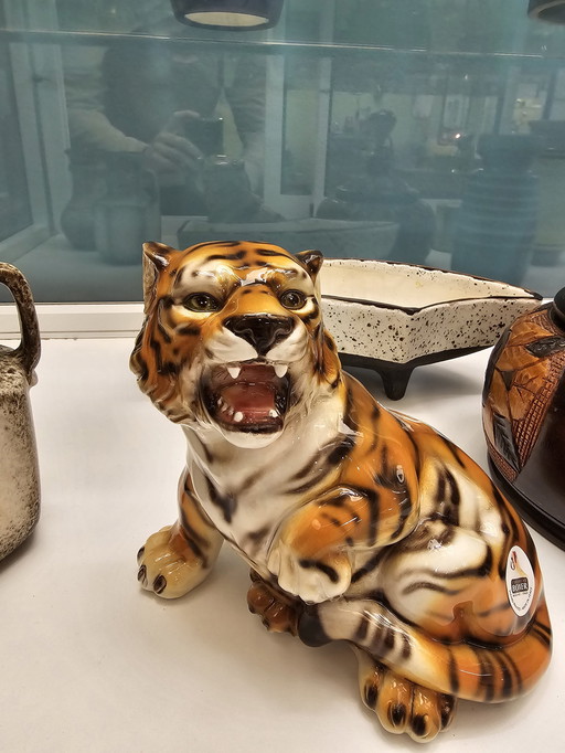 Handgemalter Tiger aus Italien Vintage Retro