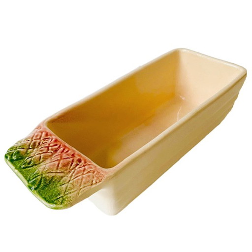 Bretonische Auflaufform Majolika Spargelschale Vintage